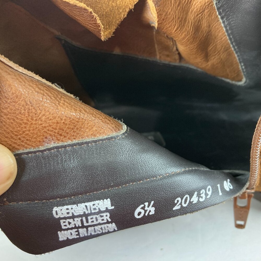 Paul Green Womens‎ sz 6.5 Designer Brown Suede Leather Ankle Zip Boots Bootie - Picture 8 of 9